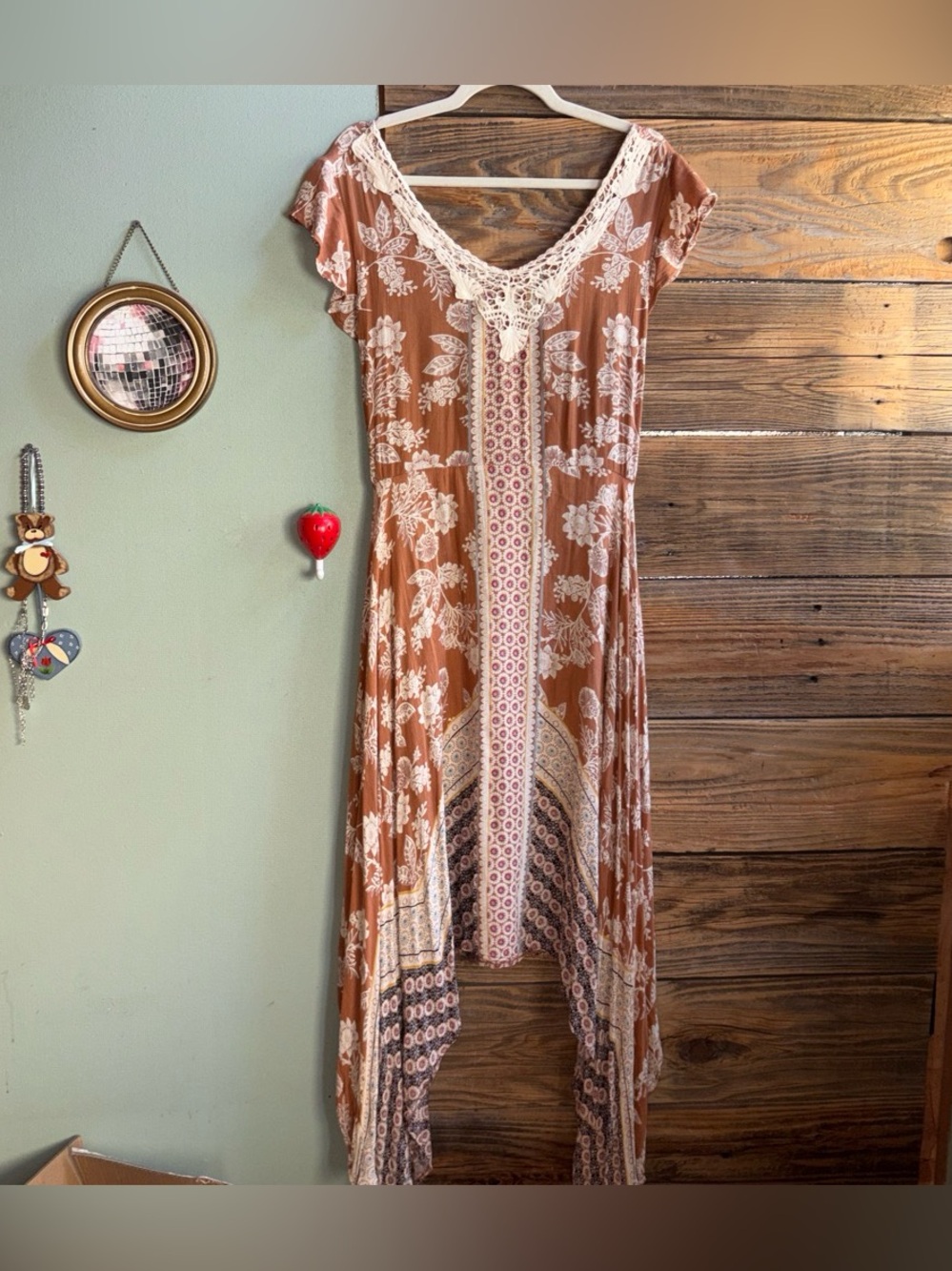 Nostalgia Rust and Ivory Floral Boho Top